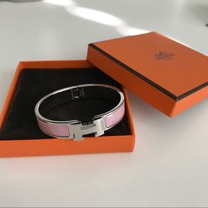 Hermès CLIC H Bracelet - Pink silver - PM